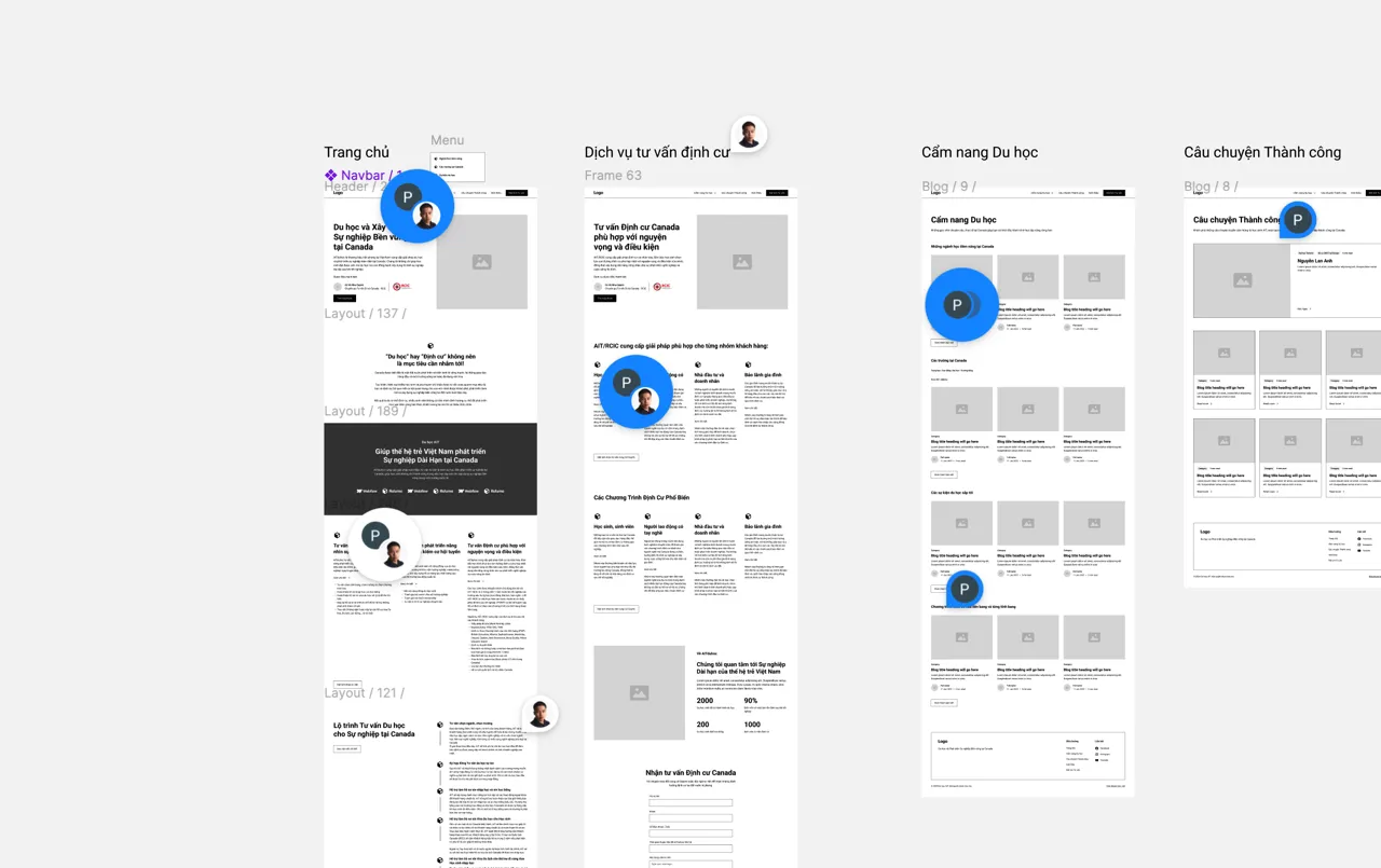 AITduhoc website wireframe